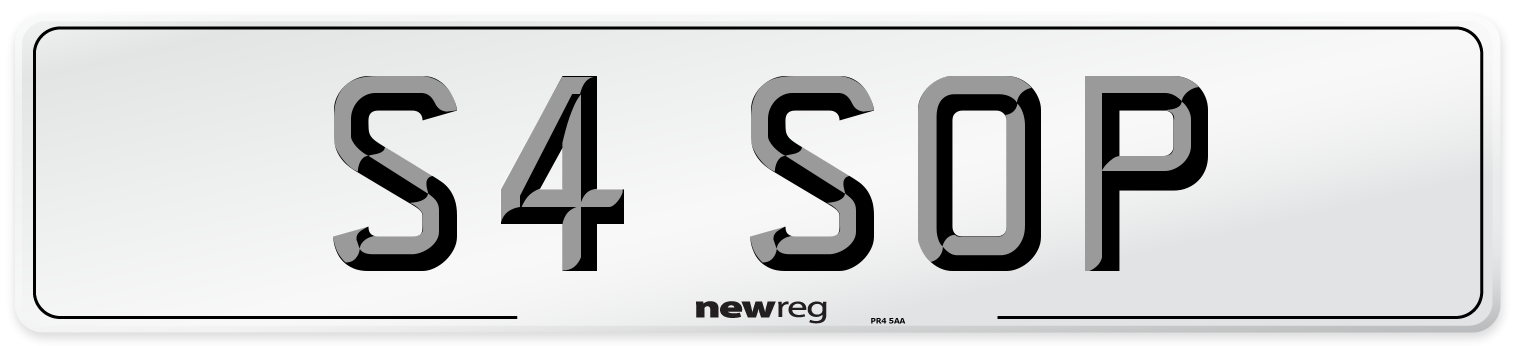 S4 SOP Number Plate from New Reg